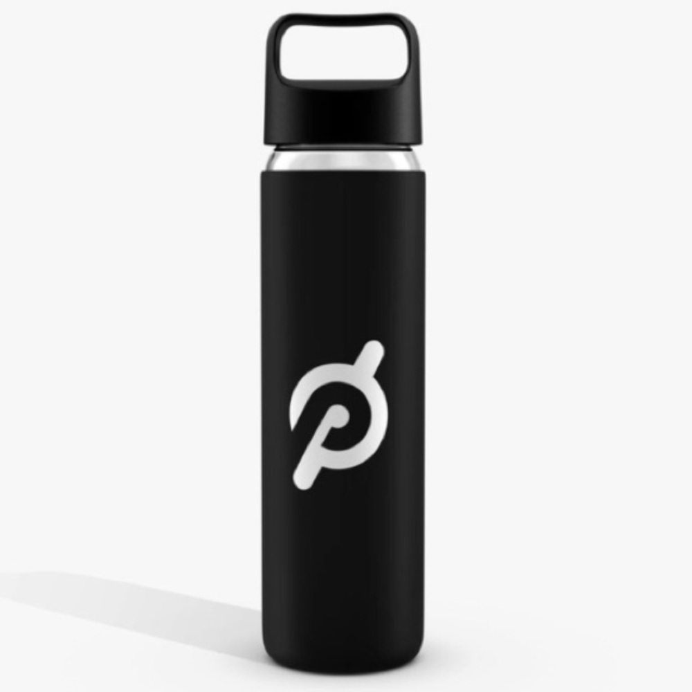 Peloton Black and White Glass Water Bottle with Screw Top Never Used